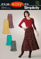 2312 SIMPLICITY SO EASY SKIRT 2 LENGTHS PATTERN 8-18 UNCUT